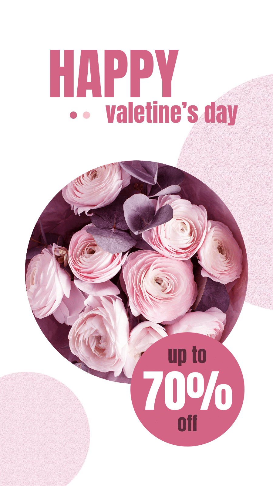 Simple Fashion Valentine's Day Flower Discount Promo Instagram Story预览效果