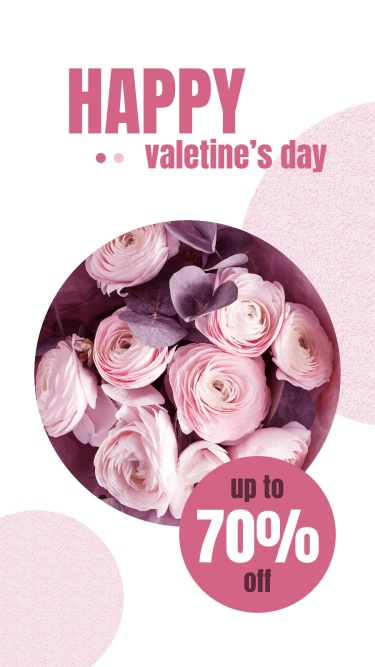 Simple Fashion Valentine's Day Flower Discount Promo Instagram Story