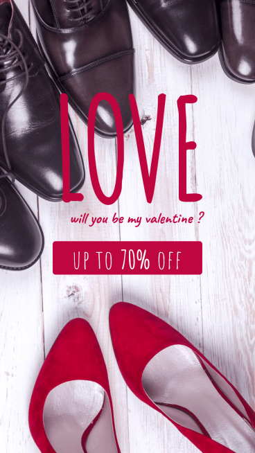 Simple Fashion Valentine's Day Shoes Promo Instagram Story预览效果
