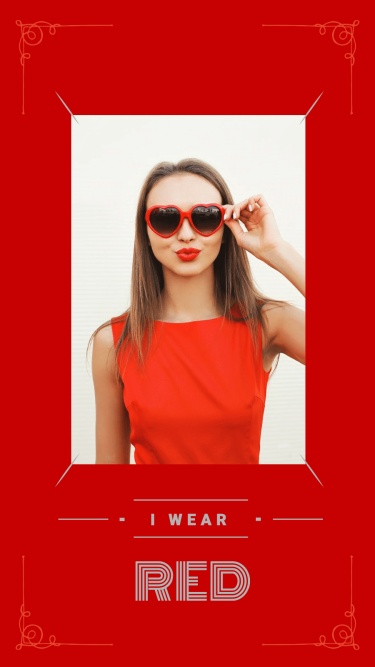 Red Background Woman Photo Clothing Promotion Simple Fashion Style Instagram Story