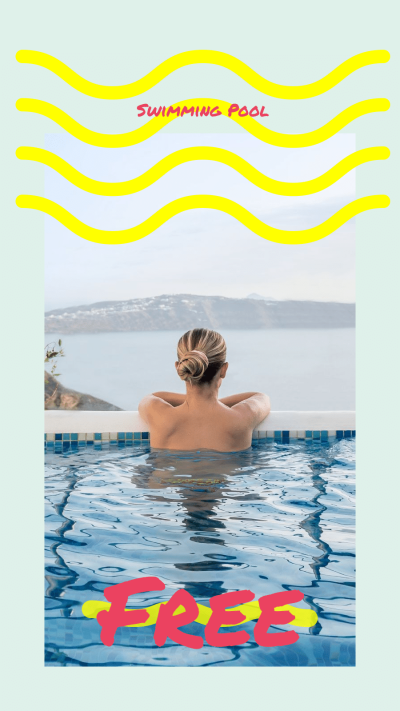 Simple Travel Swimming Pool Introduction Instagram Story