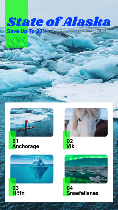 Simple Alaska Travel Record Photo Instagram Story