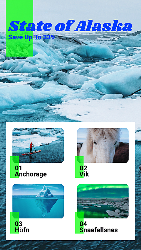 Simple Alaska Travel Record Photo Instagram Story
