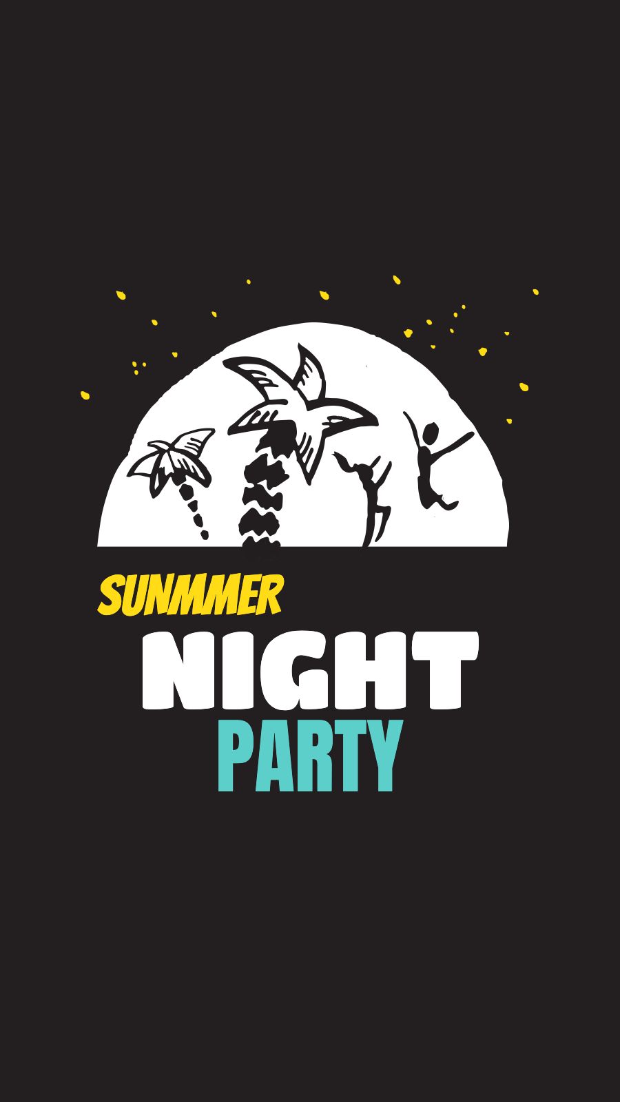 Text Summer Night Party Picture Simple Art Fashion Style Instagram Highlight