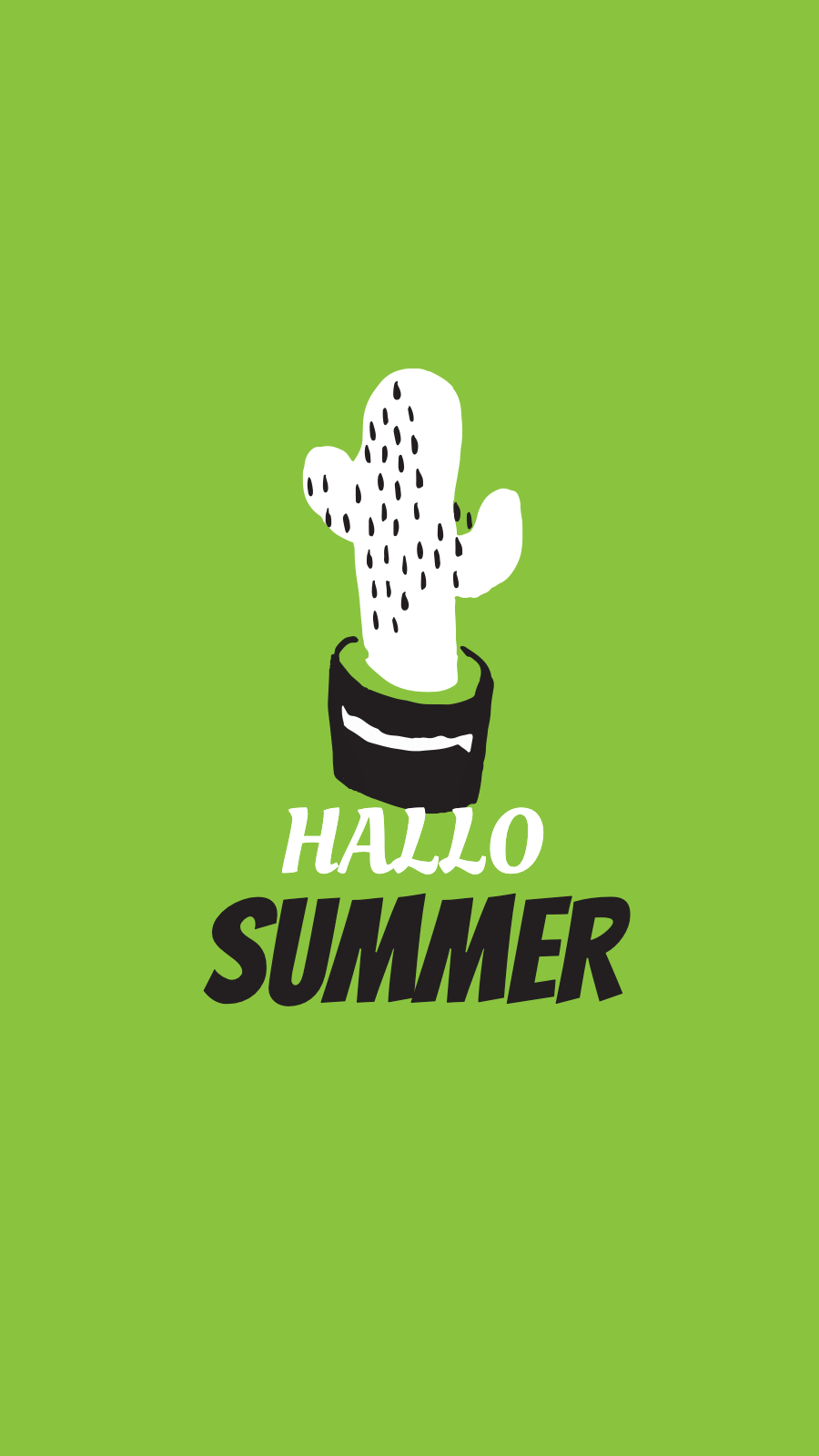 Green Background Cactus Hello Summer Fashion Simple Style Instagram Highlight