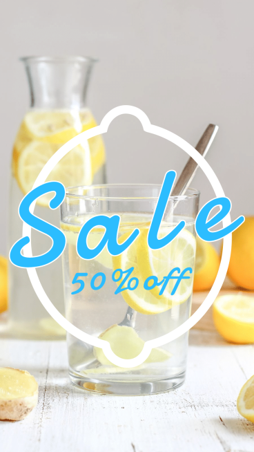 Simple Fashion Lemon Beverages Discount Promo Instagram Story预览效果