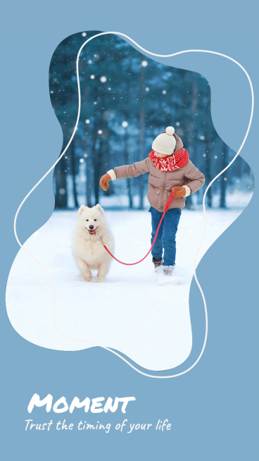 Blue Real Scene Pet Photo Travel Record Promotion Simple Fashion Style Instagram Story预览效果