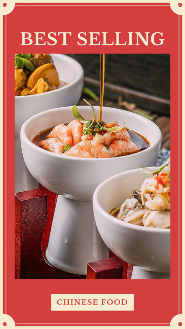 Red Background Delicious Food Exotic Cuisine Promotion Fashion Simple Style Poster Instagram Story预览效果
