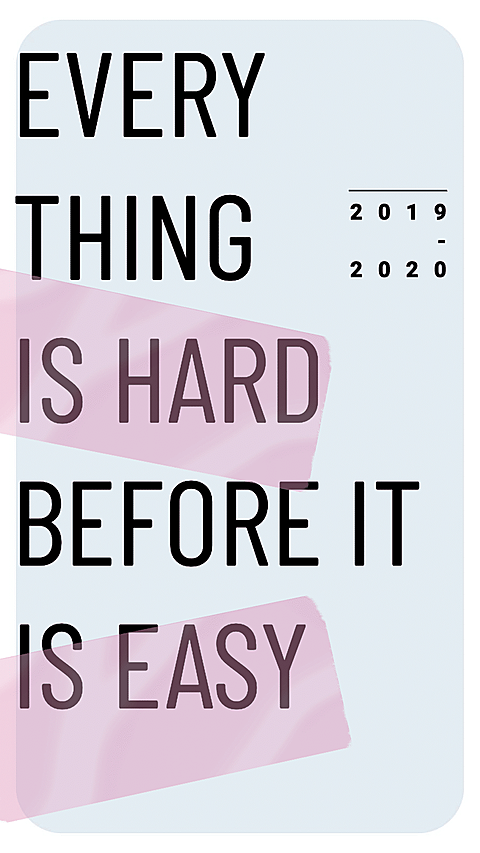 2020 New Year Wish Blue Background Art Simple Fashion Style Poster Instagram Story