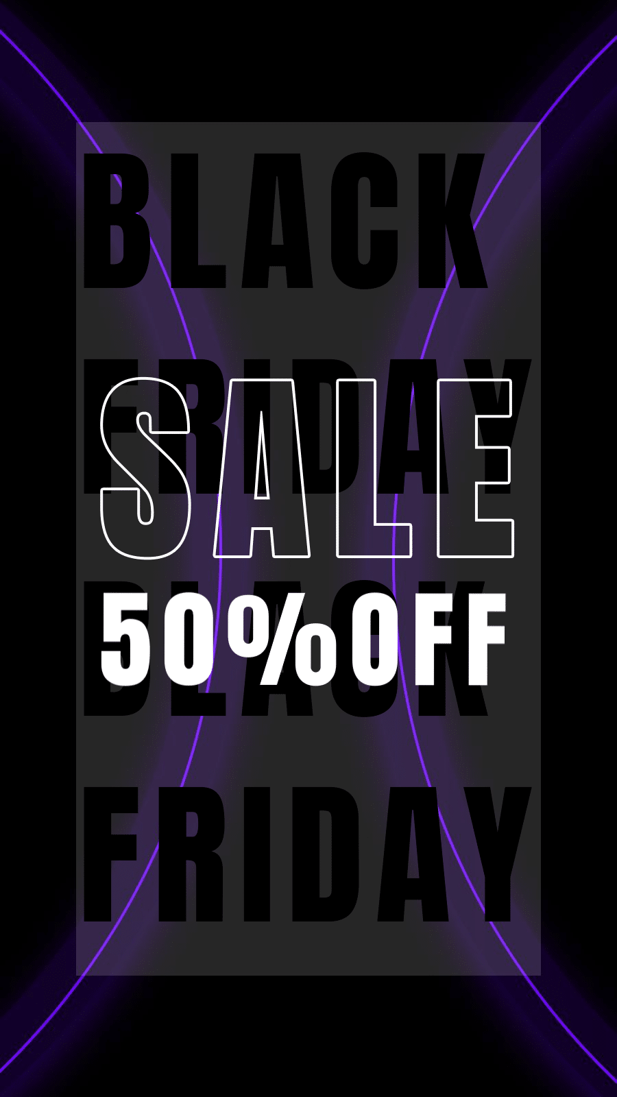 Purple Line Element Black Friday Discount Sale Announcement Ecommerce Story预览效果