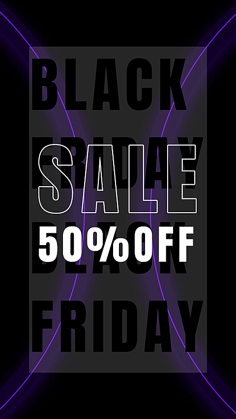Purple Line Element Black Friday Discount Sale Announcement Ecommerce Story