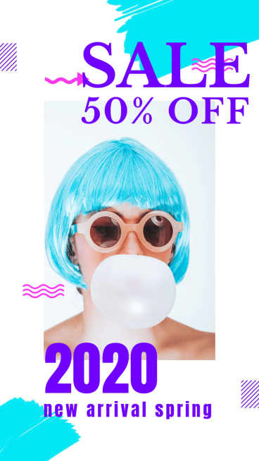 Bold Color Beauty Products Spring New Arrival Discount Sale Promo Ecommerce Story预览效果