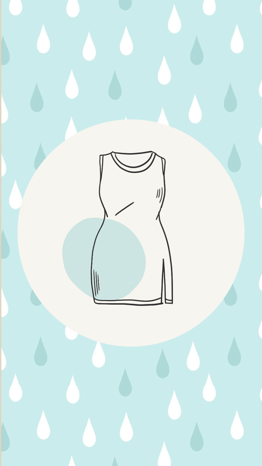 Literary Style Blue Raindrop Background Dress Instagram Highlight