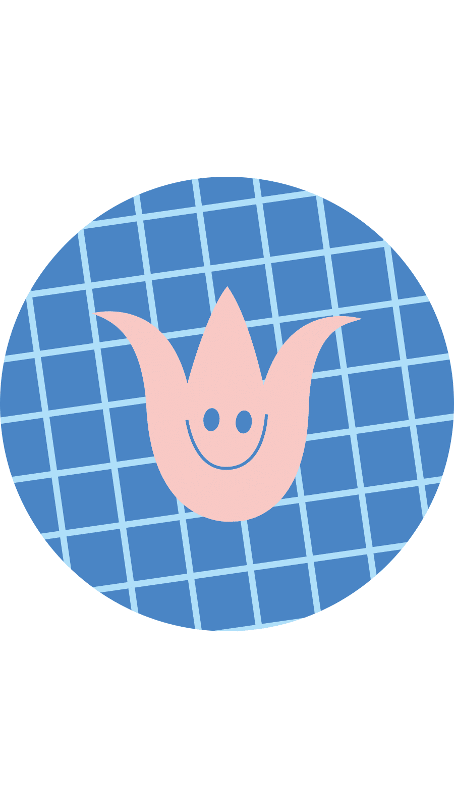 Simple Grid Background Cute Cartoon Icon Smile Grass Art Illustration Instagram Highlight