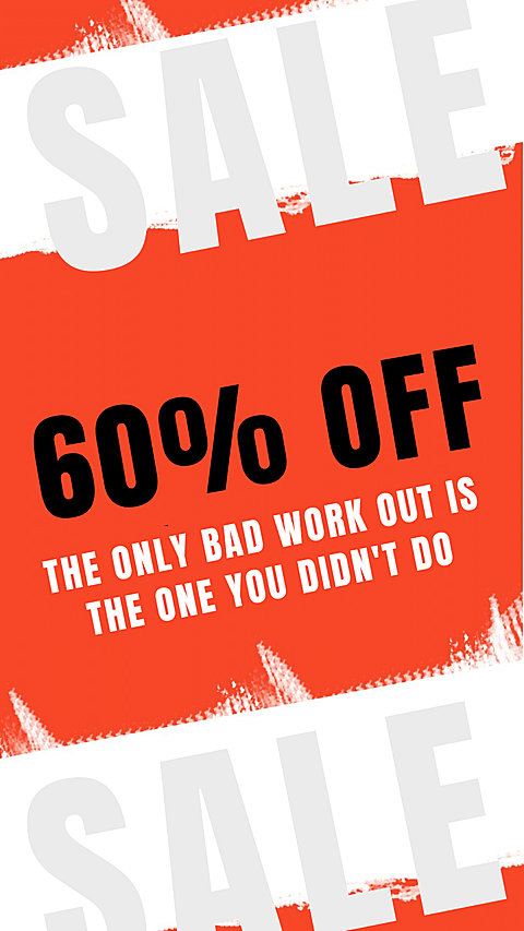 WordArt Simple Commercial Fitness Discount Promo Instagram Story