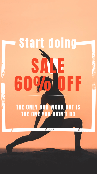 Sihouettes Simple Commercial Fitness Discount Promo Instagram Story
