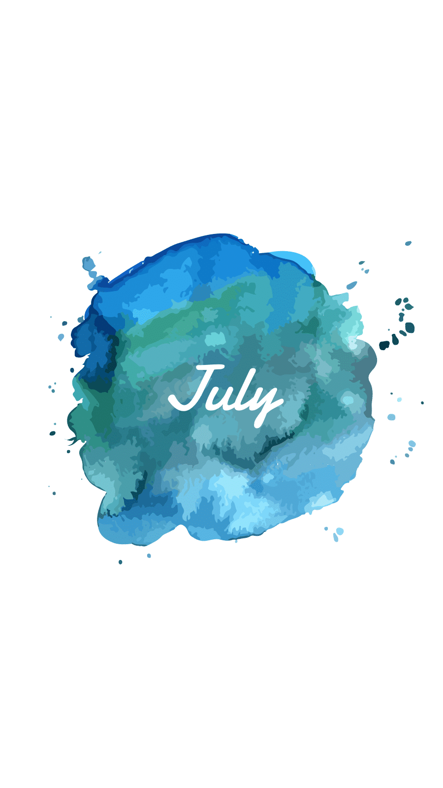 Fashion Watercolor Brush July Text Instagram Highlight