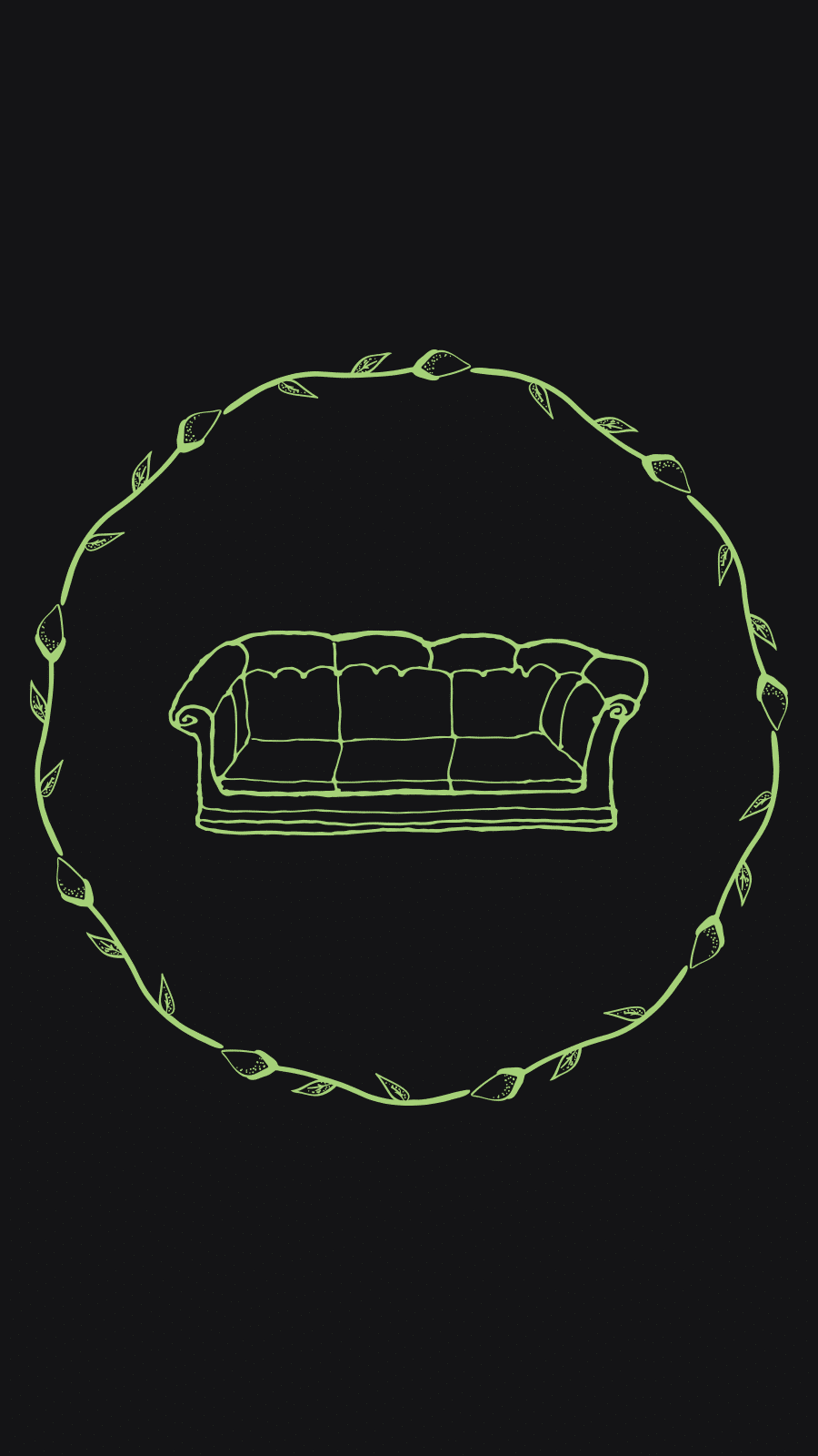 Literary Hand Painted Green Leaves Frame Furniture Sofa Instagram Highlight