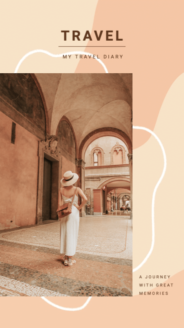 Woman Travel Record Photo Art Style Instagram Story预览效果