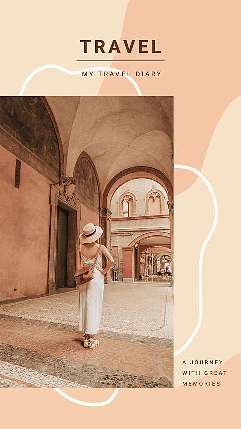 Woman Travel Record Photo Art Style Instagram Story