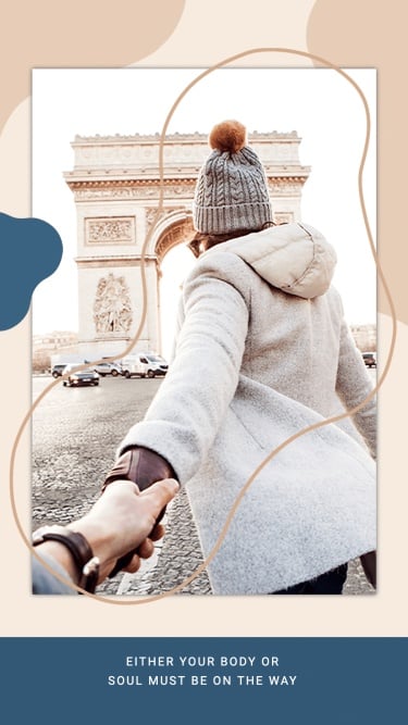 Fresh Style Line Element Couple Travel Moment Record Instagram Story