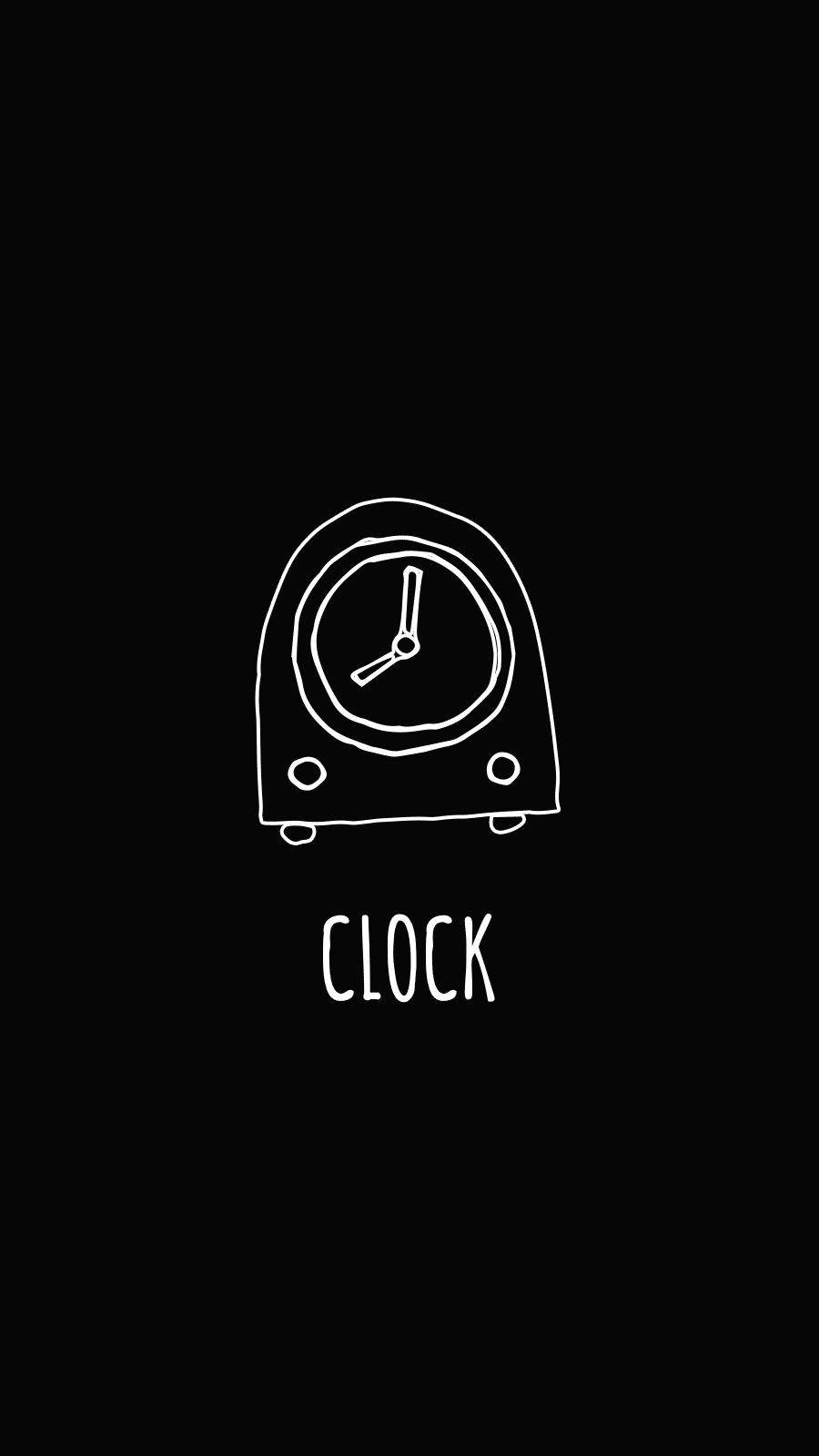 Simple Literary Black Background Hand-painted Clock Instagram Highlight