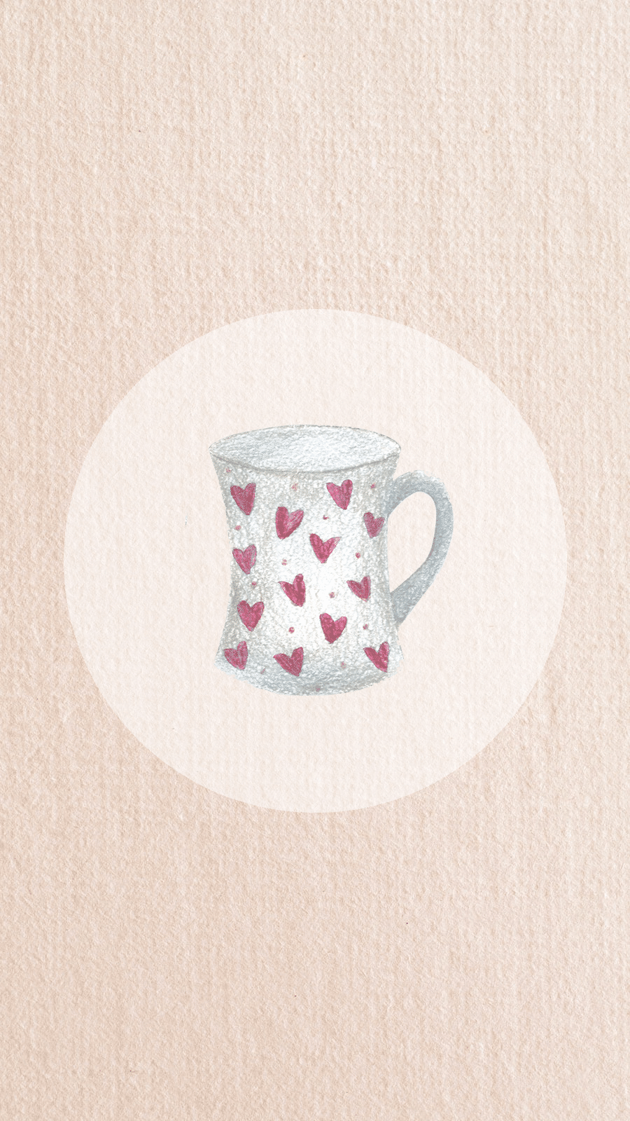Literary Circle Frame Hand Painted Love Heart Shape Mug Instagram HIghlight