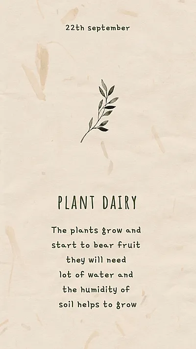 Retro Paper Background Leaf Element Plant Diary Text Instagram Story