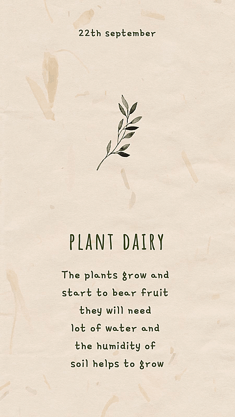 Retro Paper Background Leaf Element Plant Diary Text Instagram Story