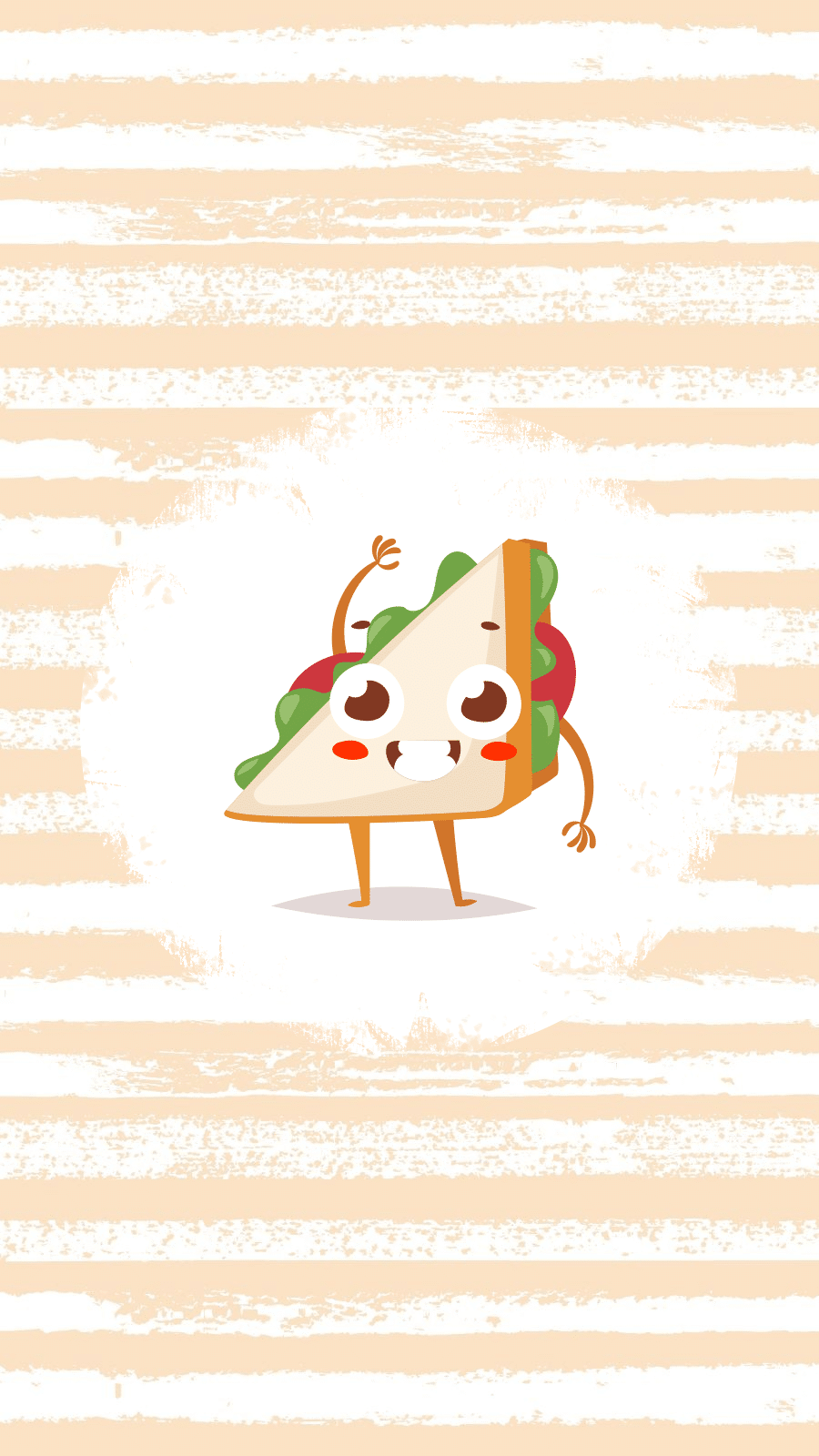 Stripe Backgorund Fast Food Smile Sandwich Cartoon Illustration Instagram Highlight