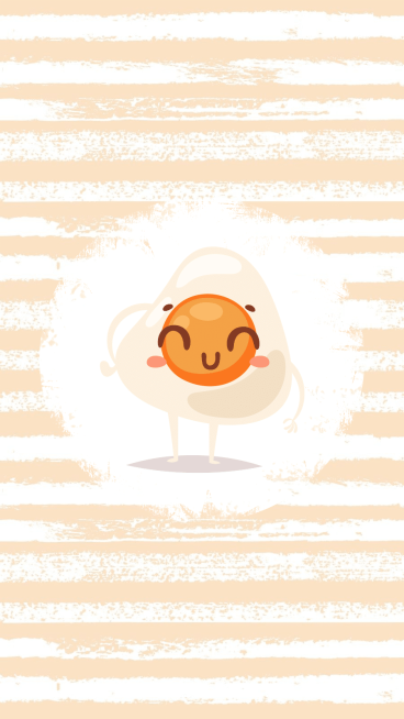 Stripe Backgorund Fast Food Fried Egg Cartoon Illustration Instagram Highlight预览效果