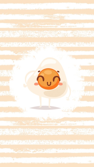 Stripe Backgorund Fast Food Fried Egg Cartoon Illustration Instagram Highlight