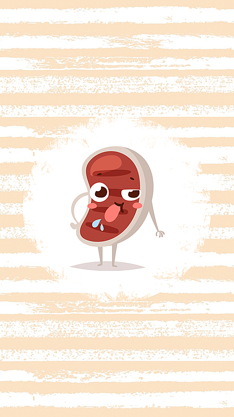 Cute Fast Food Cartoon Steak Illustration Instagram Highlight