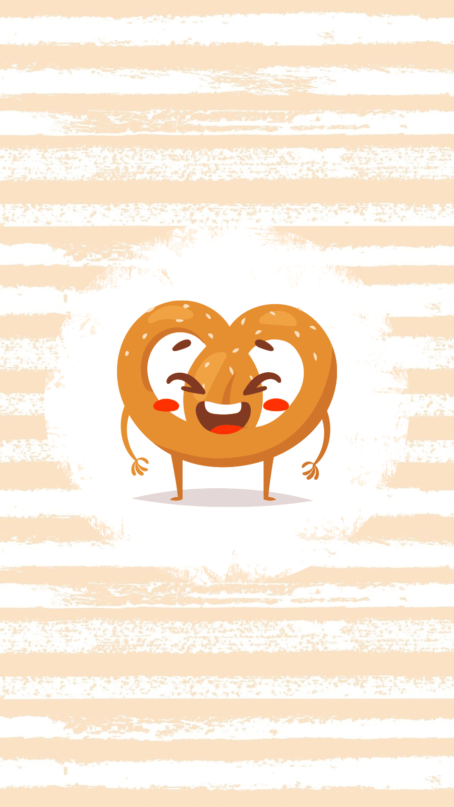 Simple Cute Stripe Background Cartoon Fast Food Cookie Instagram Highlight预览效果