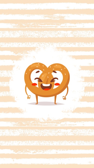 Simple Cute Stripe Background Cartoon Fast Food Cookie Instagram Highlight