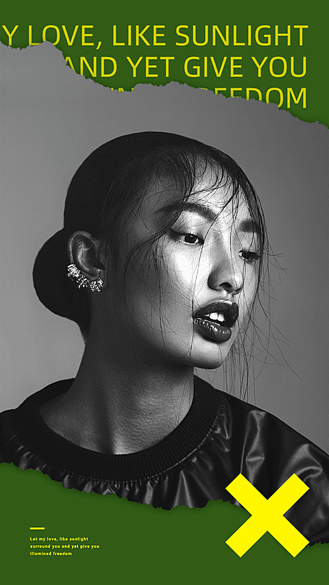 Fashion Style Typesetting Black Fliter Woman Personal Show Instagram Story