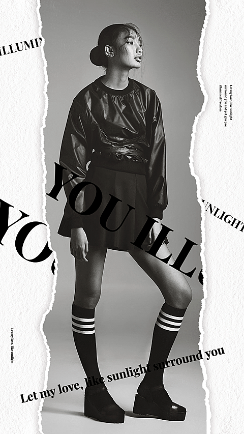 Fashion Paper Tear Frame Woman Personal Show Instagram Story