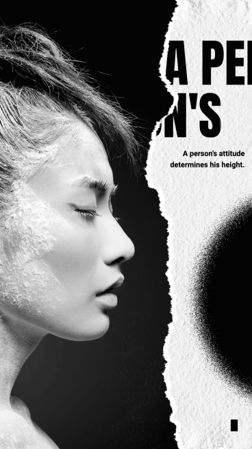 Literary Paper Tearing Frame Black Filter Woman Quotes Instagram Story预览效果