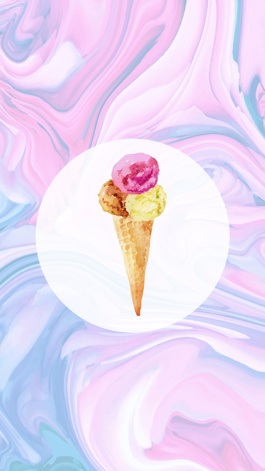 Water Color Background Ice-cream Fashion Simple Style Instagram Highlight