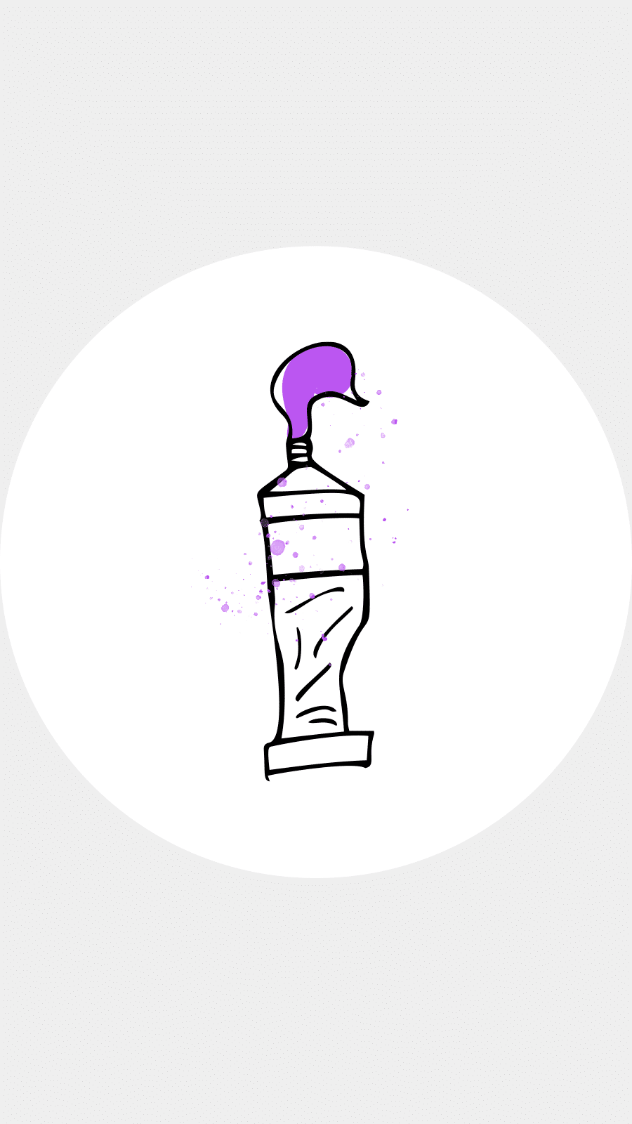 Miniamlist Purle Color Block Paint Tube Illustration Instagram Highlight