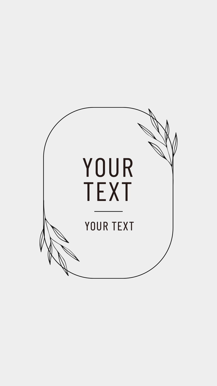 Grey Background Hand-painted Leave Frame Simple Text Art Style Instagram Highlight