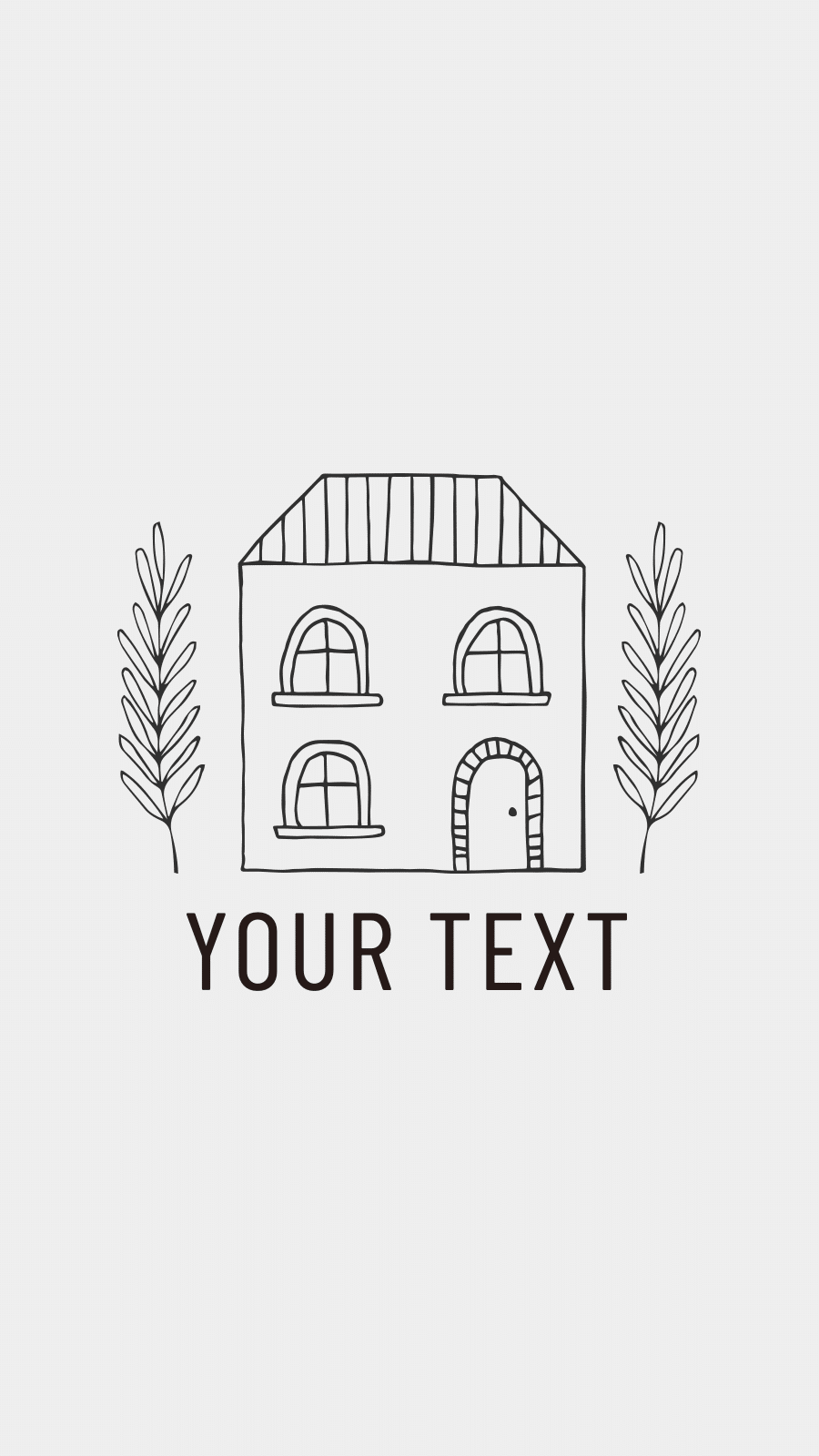 Light Grey Background Hand-painted House Text Simple Fashion Style Instagram Highlight