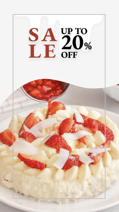 Strawberry Cheesecake Discount Sale Promo Ecommerce Story