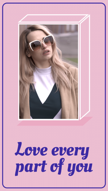 Fresh Hand Painted Rectangle Frame Sunglasses Woman Text Quotes Instagram Story预览效果