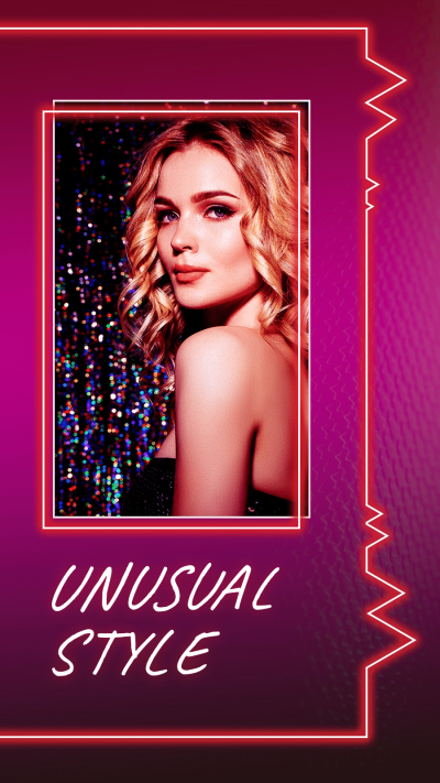 Simple Fashion Rectangle Element Night Club Woman Show Instagram Story