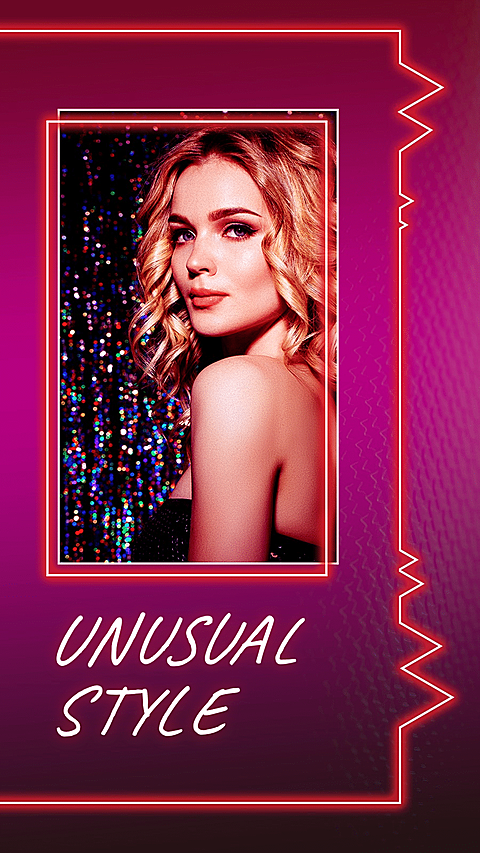 Simple Fashion Rectangle Element Night Club Woman Show Instagram Story