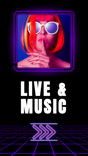 Enjoy Life Photo Neon Nightclub Art Simple Fashion Style Instagram Story预览效果