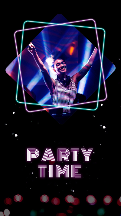 Black Background Party Time Night Club Promotion Simple Fashion Style Instagram Story