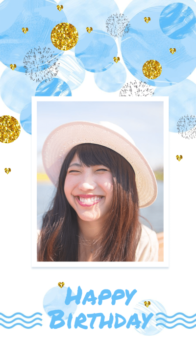 Happy Birthday Photo Cartoon Art Simple Fashion Style Instagram Story