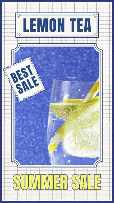 Creative Lemon Tea Display Introduction Summer Sale Instagram Story预览效果